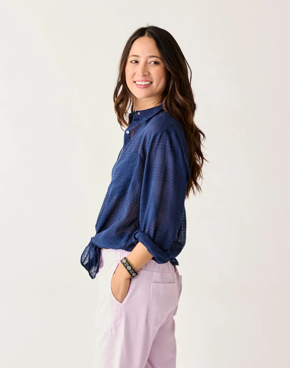 Taylor Textured Tunic: Navy