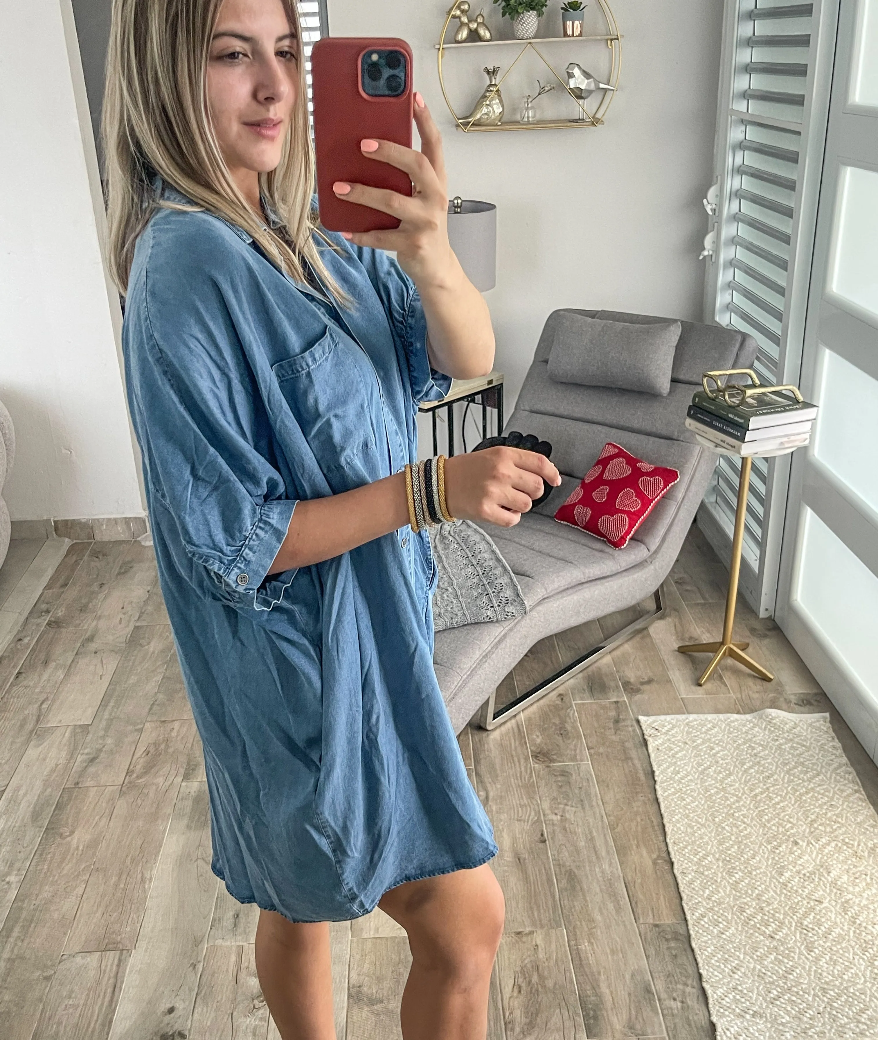 TENCEL DENIM TUNIC DRESS
