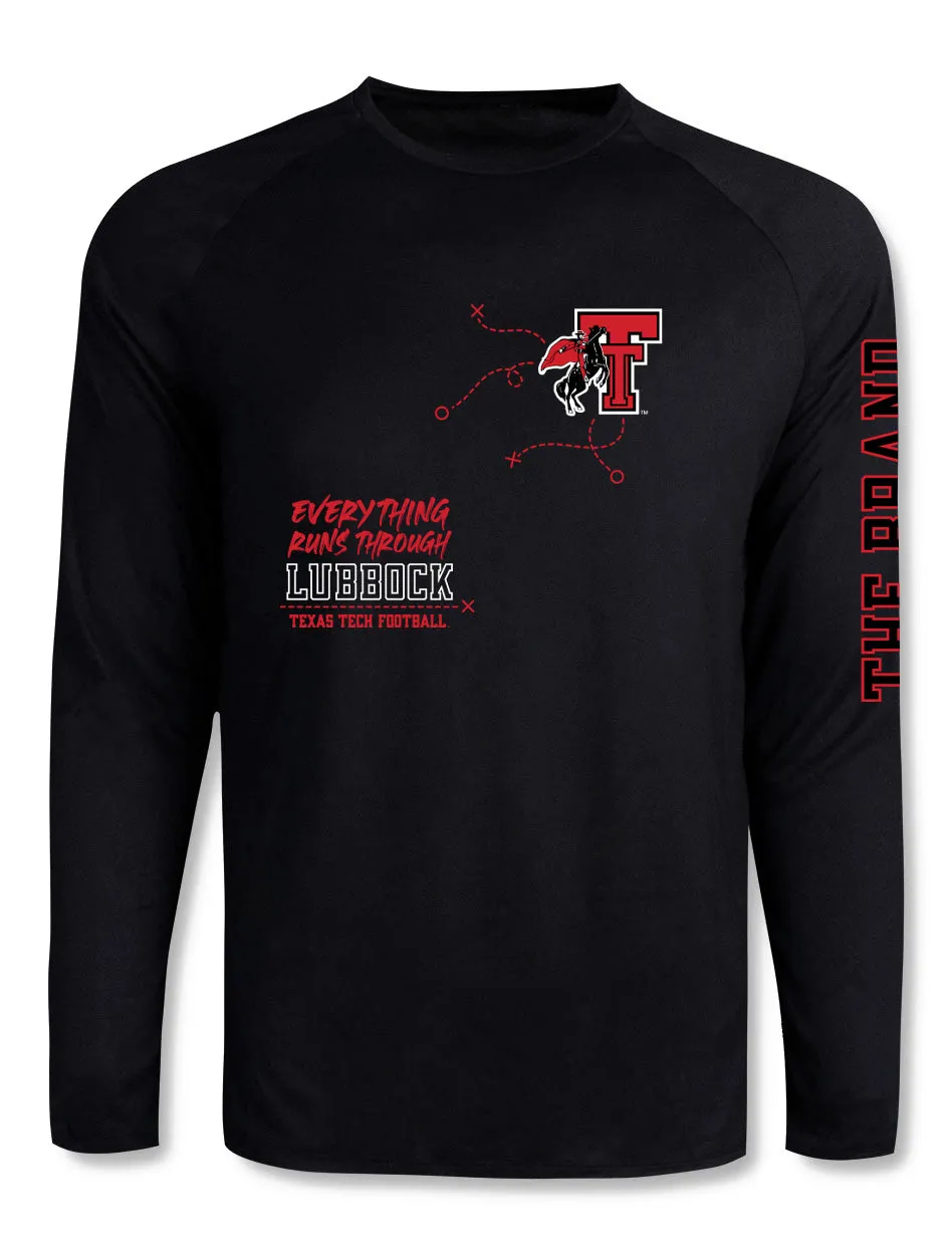 Texas Tech "Everything Runs Through Lubbock" Athletic Black Long Sleeve T-Shirt