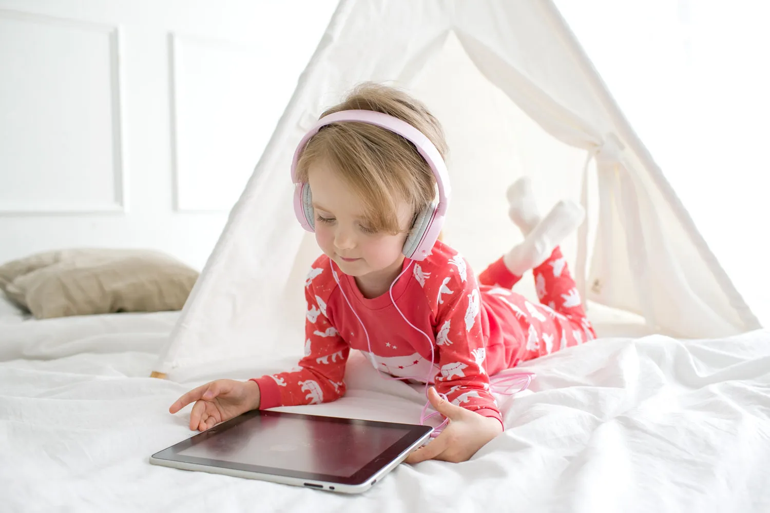 The Bear Coral Long Sleeve Pajama