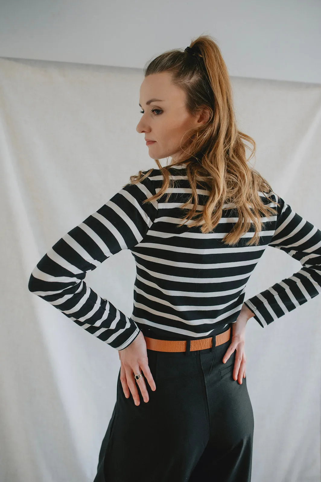 The Pamila Stripe Long Sleeve - Off White Mix