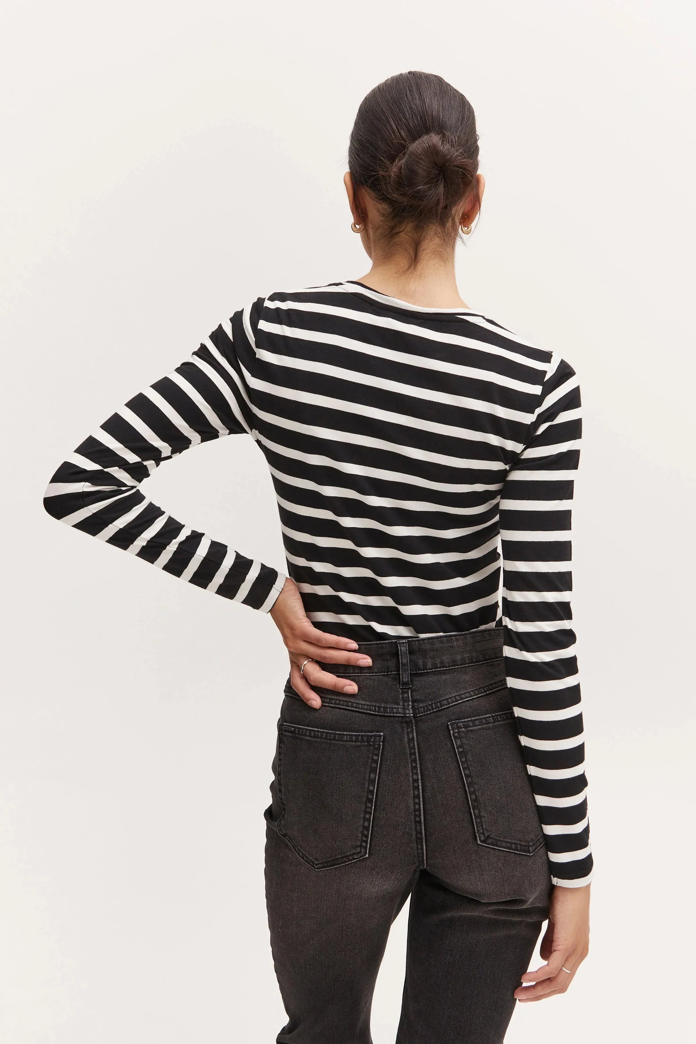 The Pamila Stripe Long Sleeve - Off White Mix