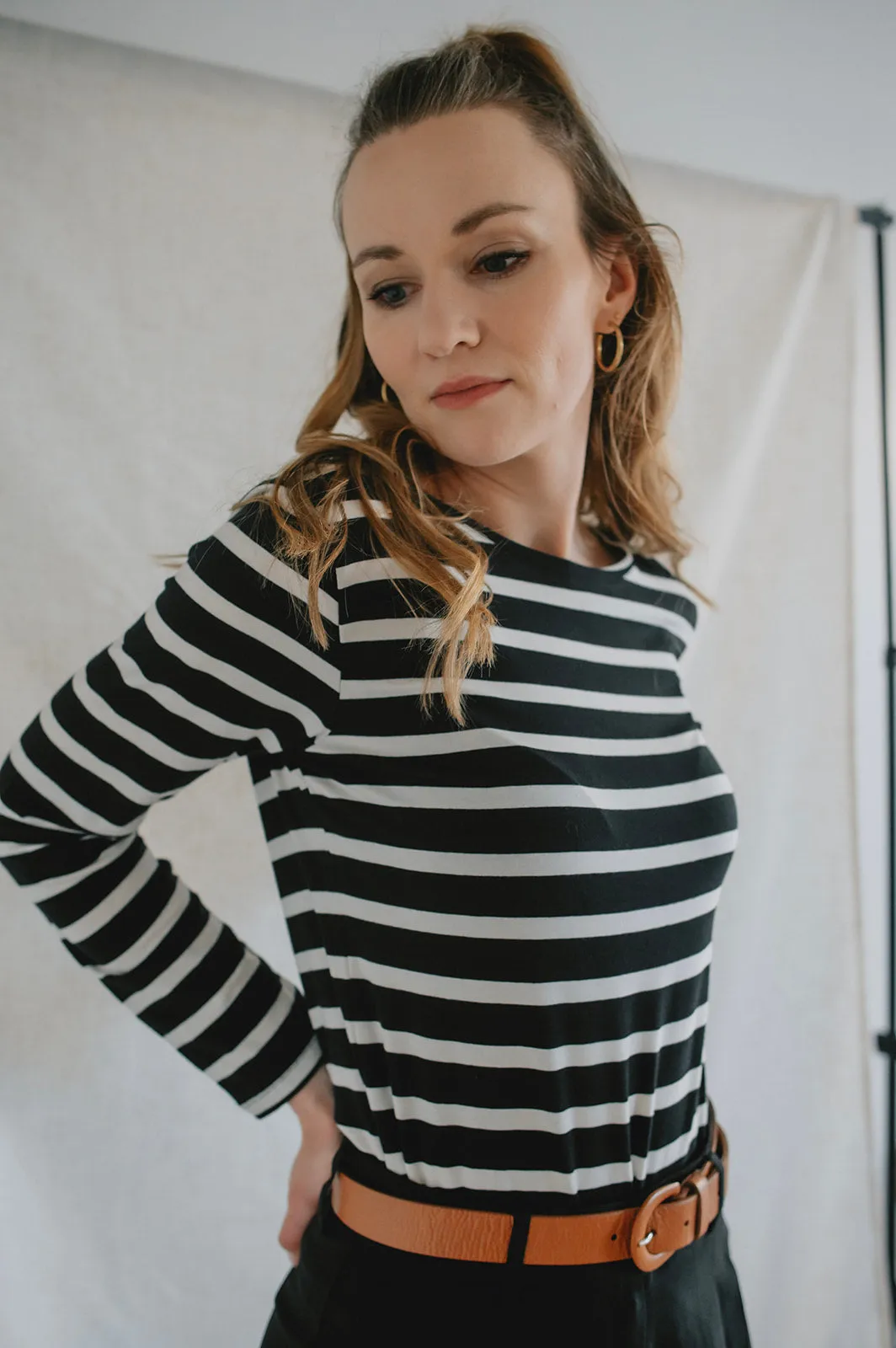 The Pamila Stripe Long Sleeve - Off White Mix