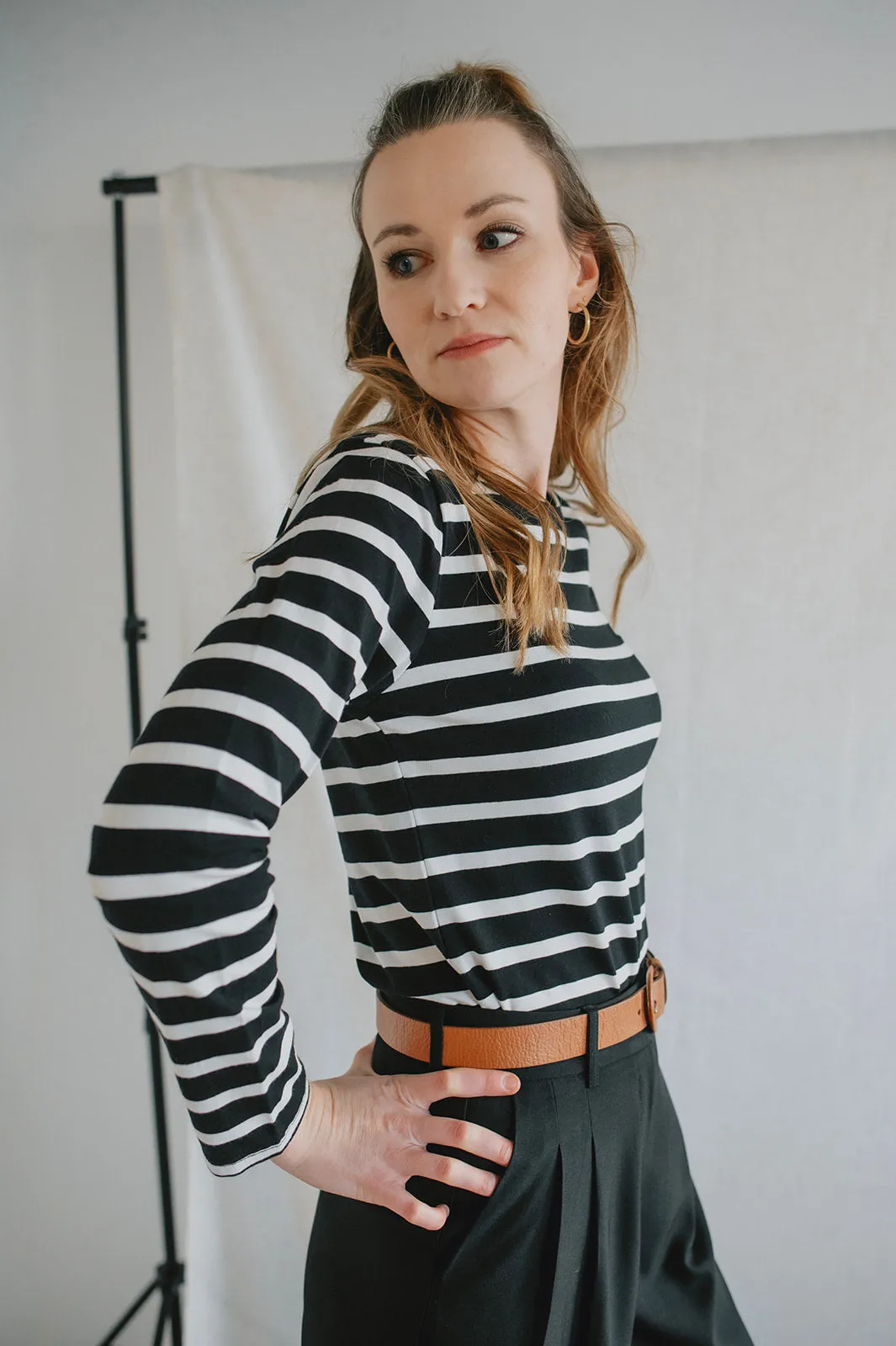 The Pamila Stripe Long Sleeve - Off White Mix