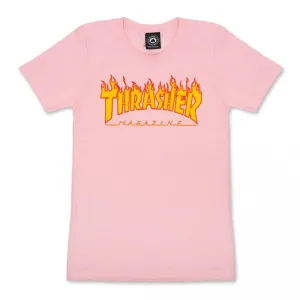 Thrasher - Flame Logo T-Shirt - Pink