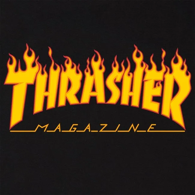 THRASHER FLAME LOGO TEE BLACK