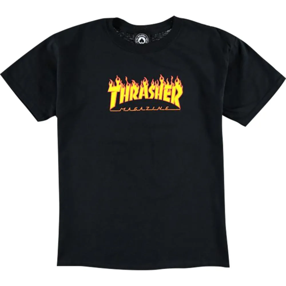 Thrasher Flames Youth Black XS T-shirt
