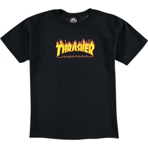 Thrasher Flames Youth Black XS T-shirt