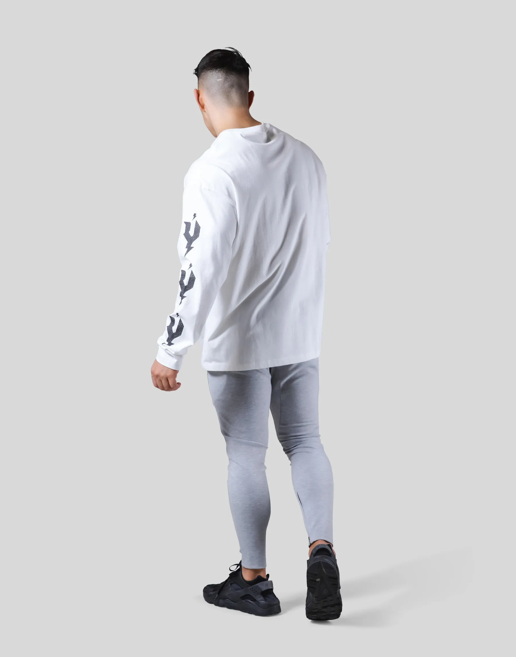 Thunder Y Sleeve Long T-Shirt - White