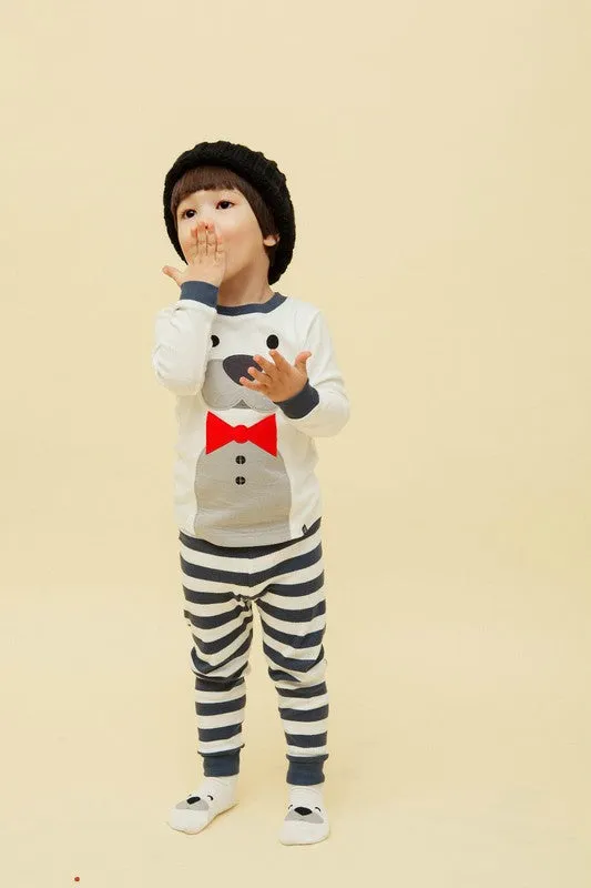 Tie Bear Long Sleeve Pajama