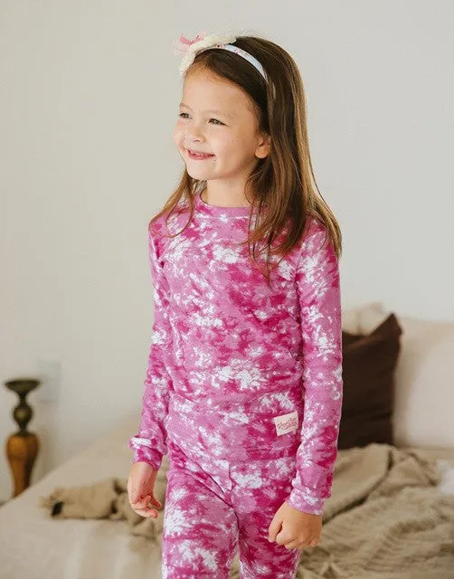 Tie Dye Cherry Pink Long Sleeve Pajama