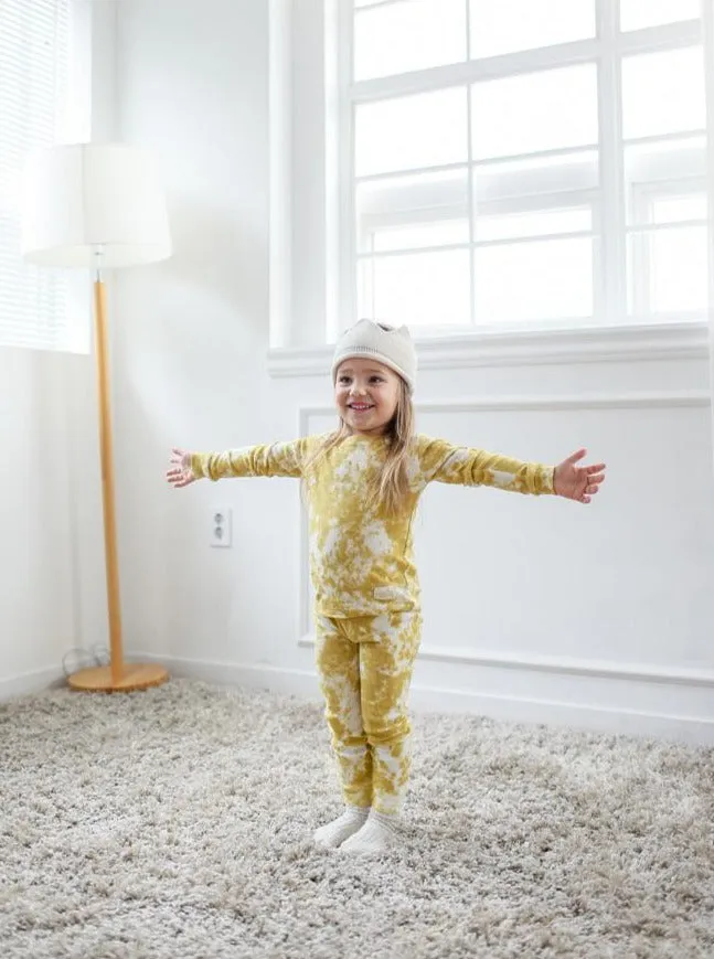 Tie Dye Mustard Long Sleeve Pajama