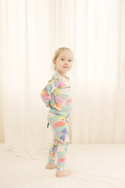 Tie Dye Rainbow Mint Long Sleeve Pajama
