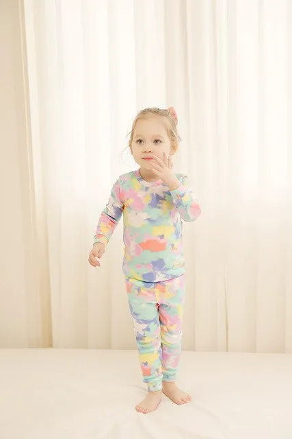 Tie Dye Rainbow Mint Long Sleeve Pajama