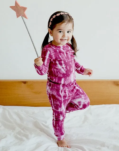 Tie Dye Thunder Plum Long Sleeve Pajama