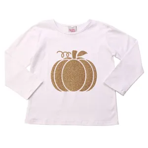Toddler Gold Pumpkin Tee White