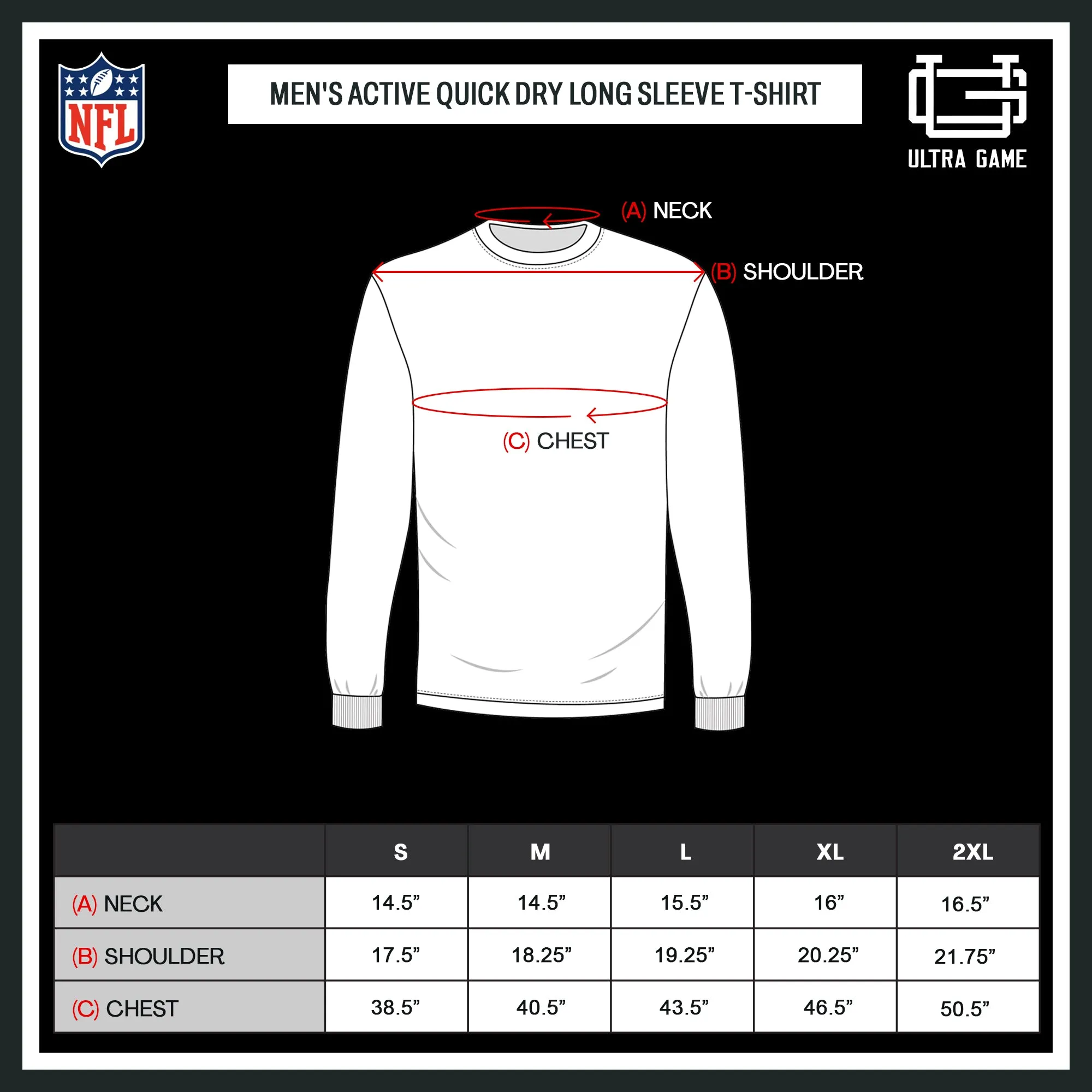 Ultra Game Men's NFL Official Super Soft Game Day Long Sleeve T-Shirt, Carolina Panthers|Carolina Panthers