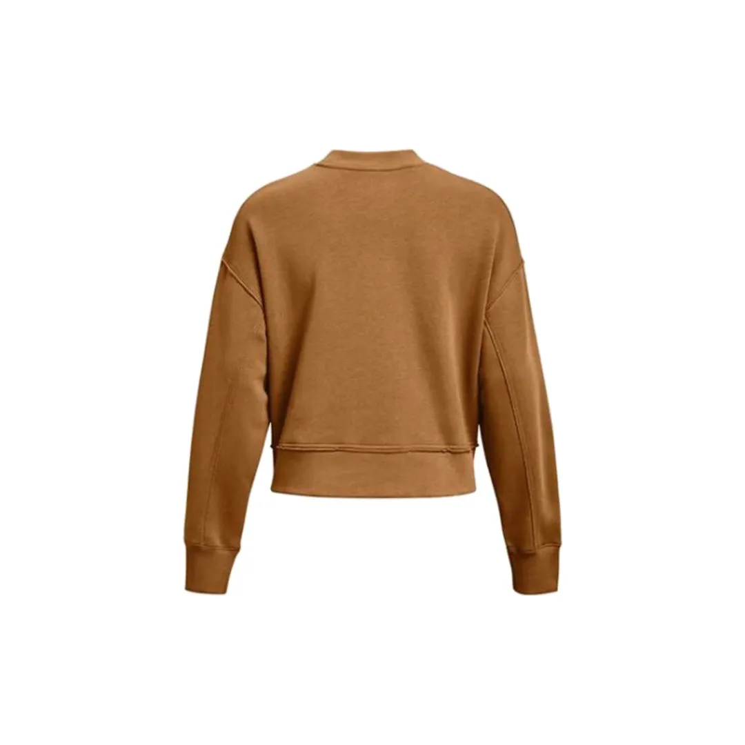 Under Armour PRJCT Rock Fleece LC Crew Womens Gold Long Sleeve T-Shirt - UA1370546-277
