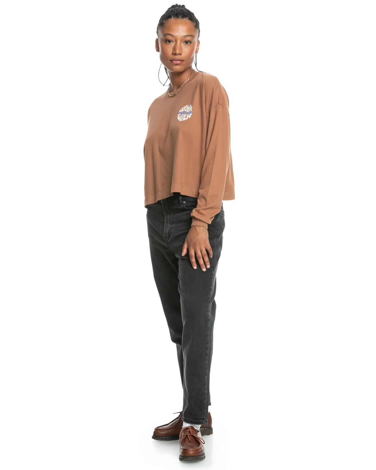 Uni Oversized Long Sleeve T-Shirt in Rawhide