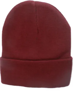 unisex plain burgundy beanie hat Case of 144