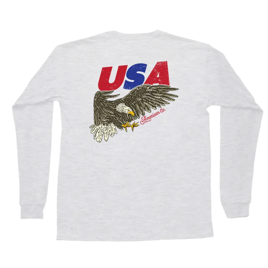 USA Eagle Long Sleeve Pocket Tee