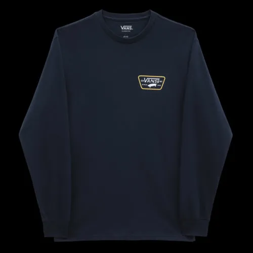 Vans Full Patch Back Long Sleeve T-Shirt - Navy/Samoan Sun