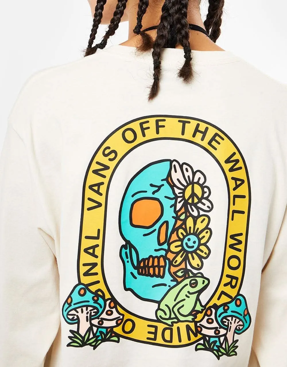 Vans Trippy Skull L/S T-Shirt - Antique White