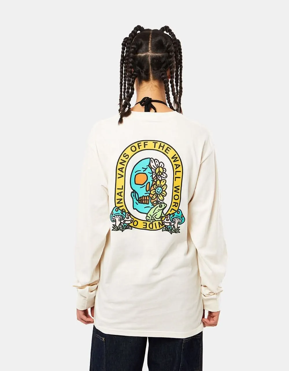 Vans Trippy Skull L/S T-Shirt - Antique White