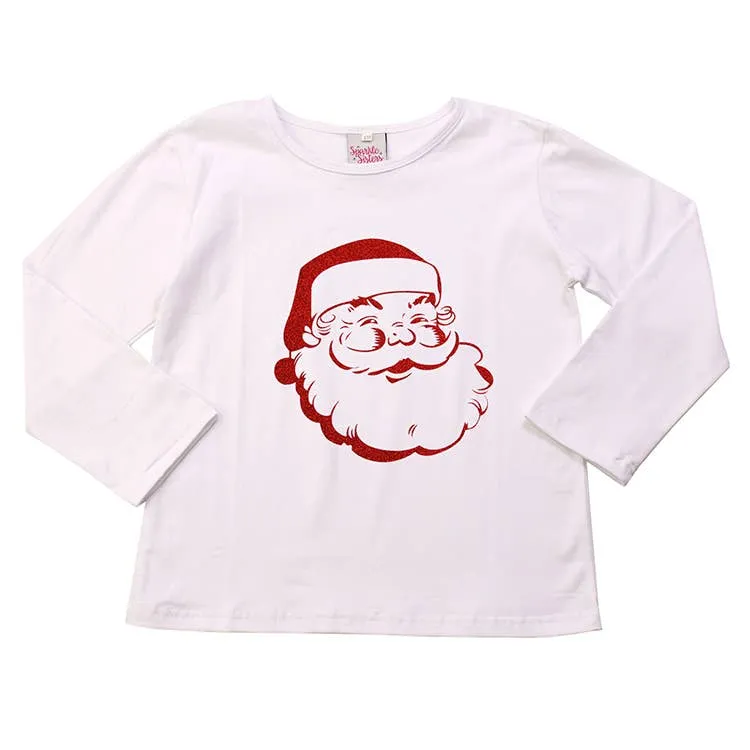 VINTAGE GLITTER SANTA T SHIRT