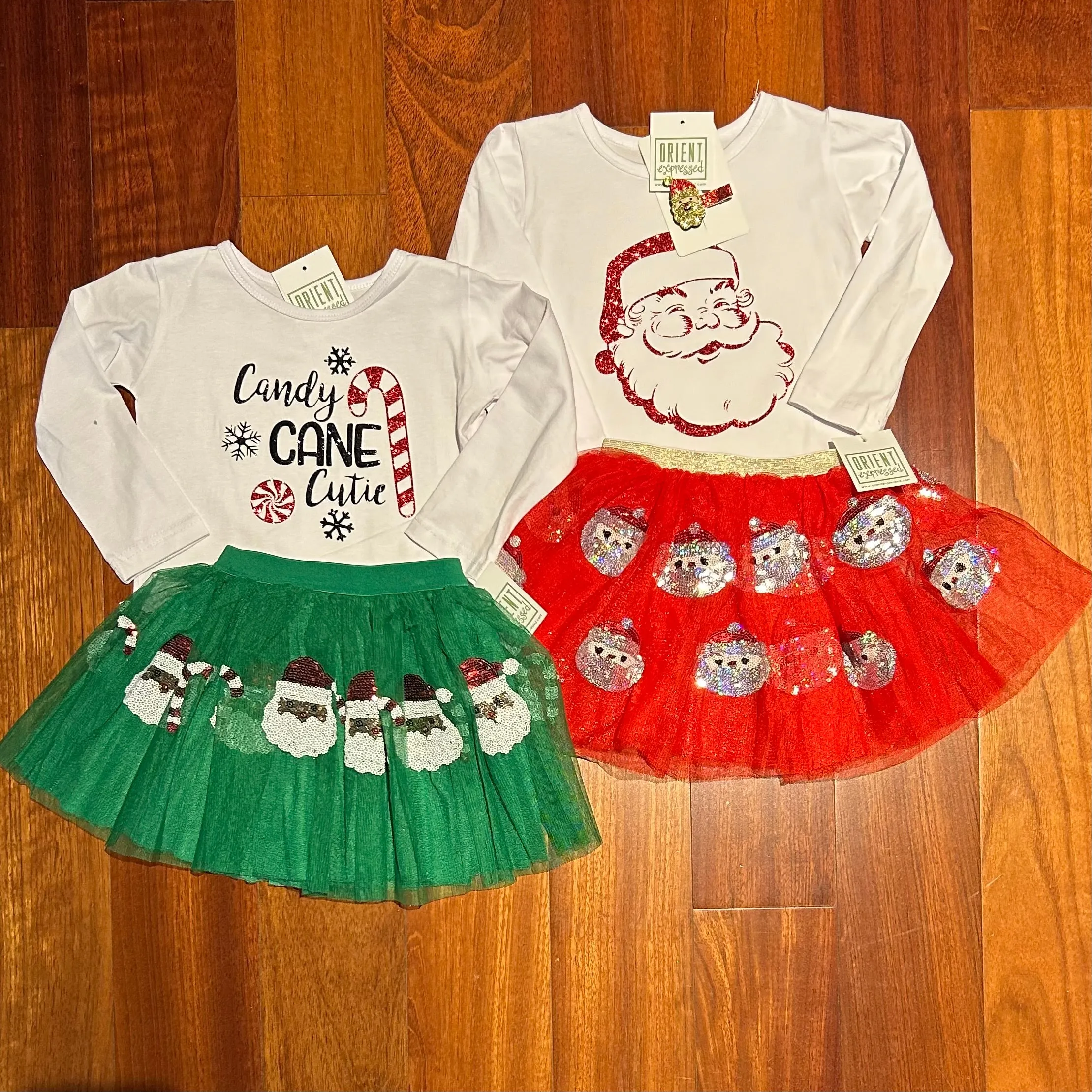 VINTAGE GLITTER SANTA T SHIRT