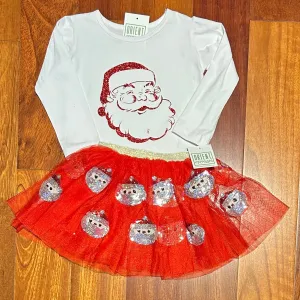 VINTAGE GLITTER SANTA T SHIRT