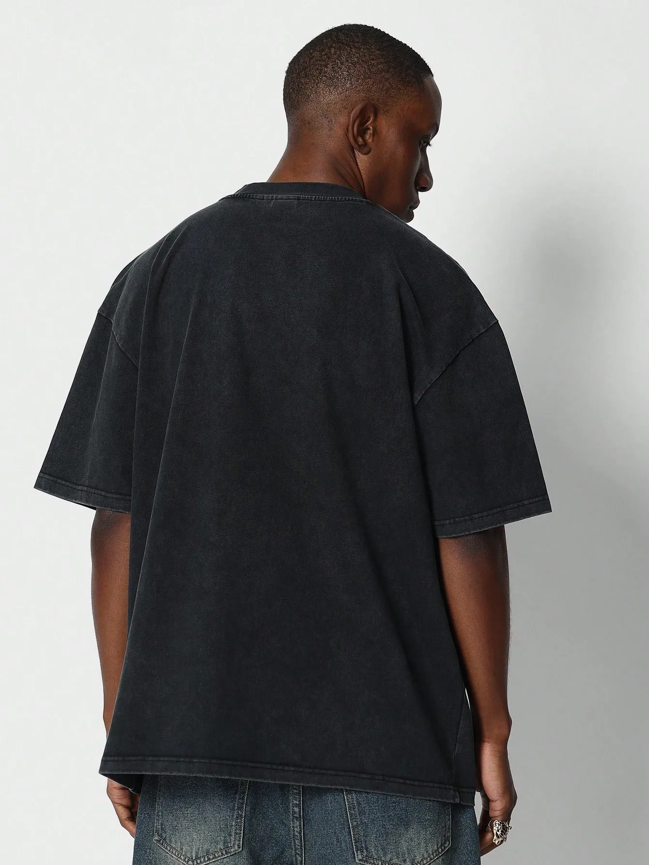 Washed Tee With Heart Flame And Los Angeles Graphic Print