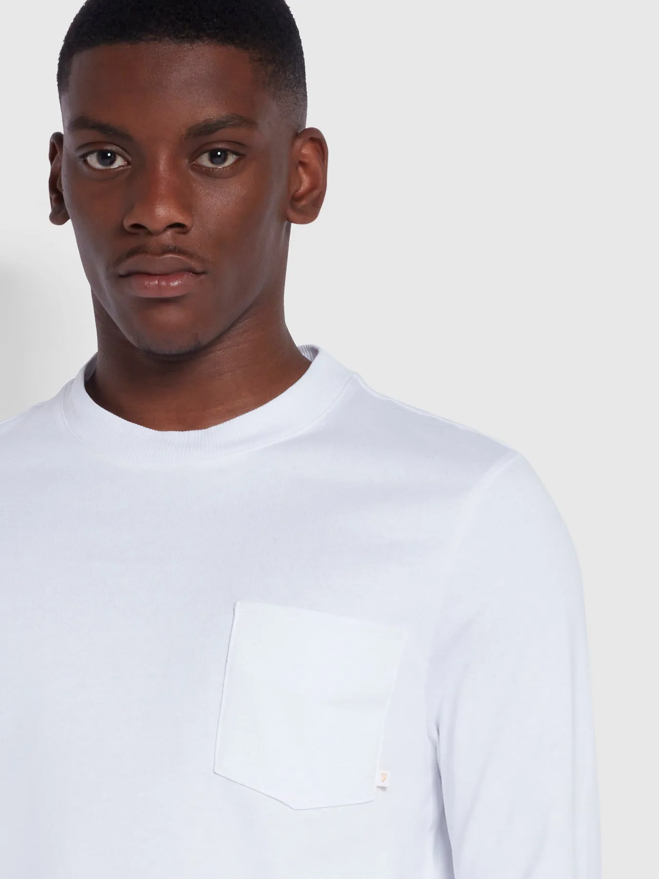 Weymouth Regular Fit Long Sleeve Organic Cotton T-Shirt In White