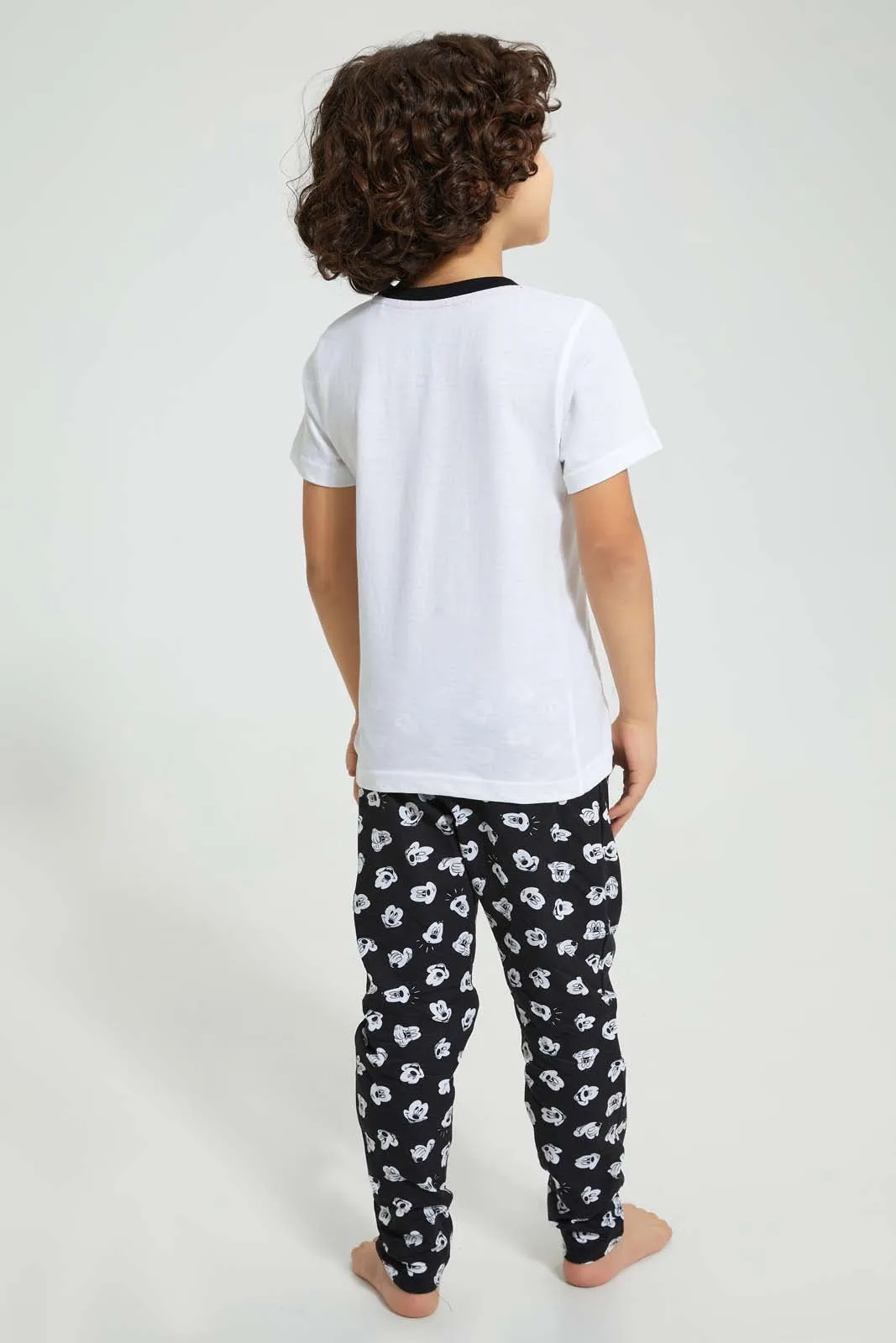 White And Black Mickey Pyjama Set (2 Piece)