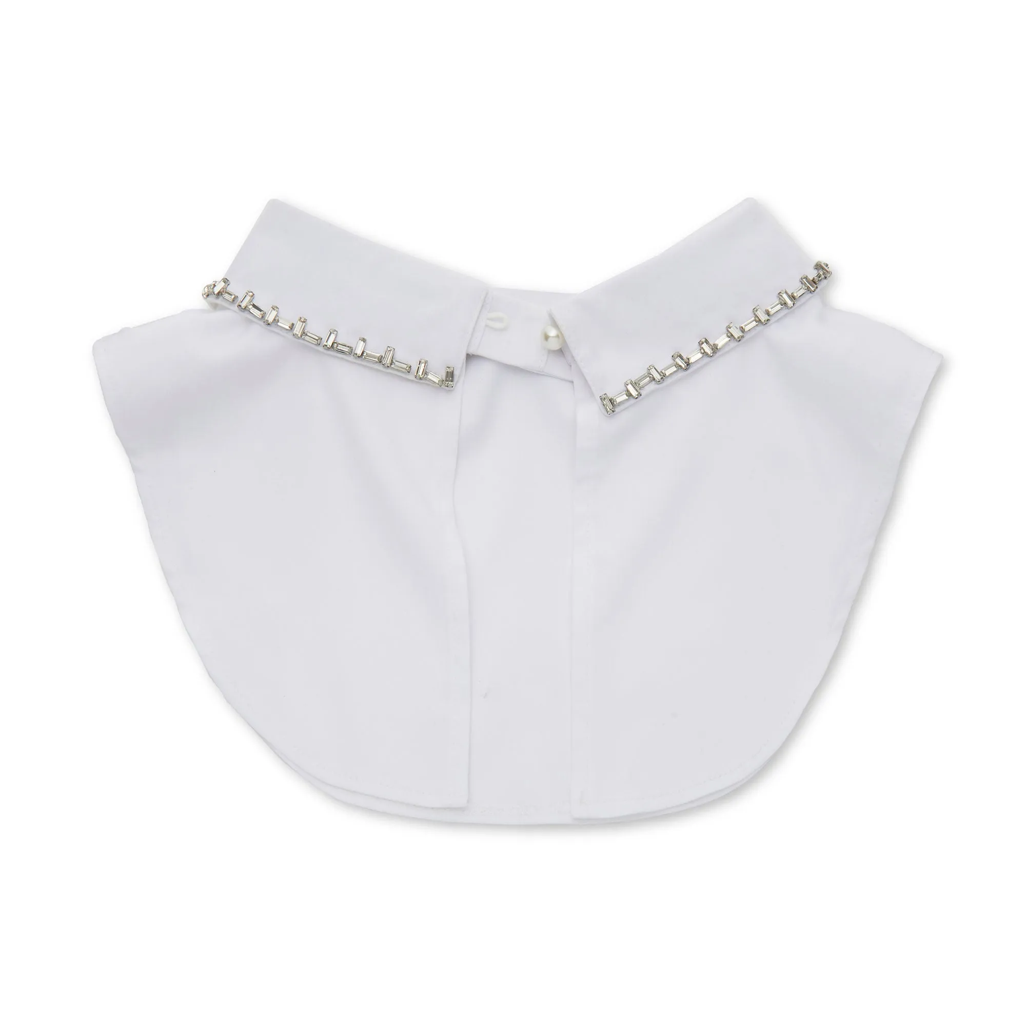 WHITE CRYSTAL STITCH COLLAR