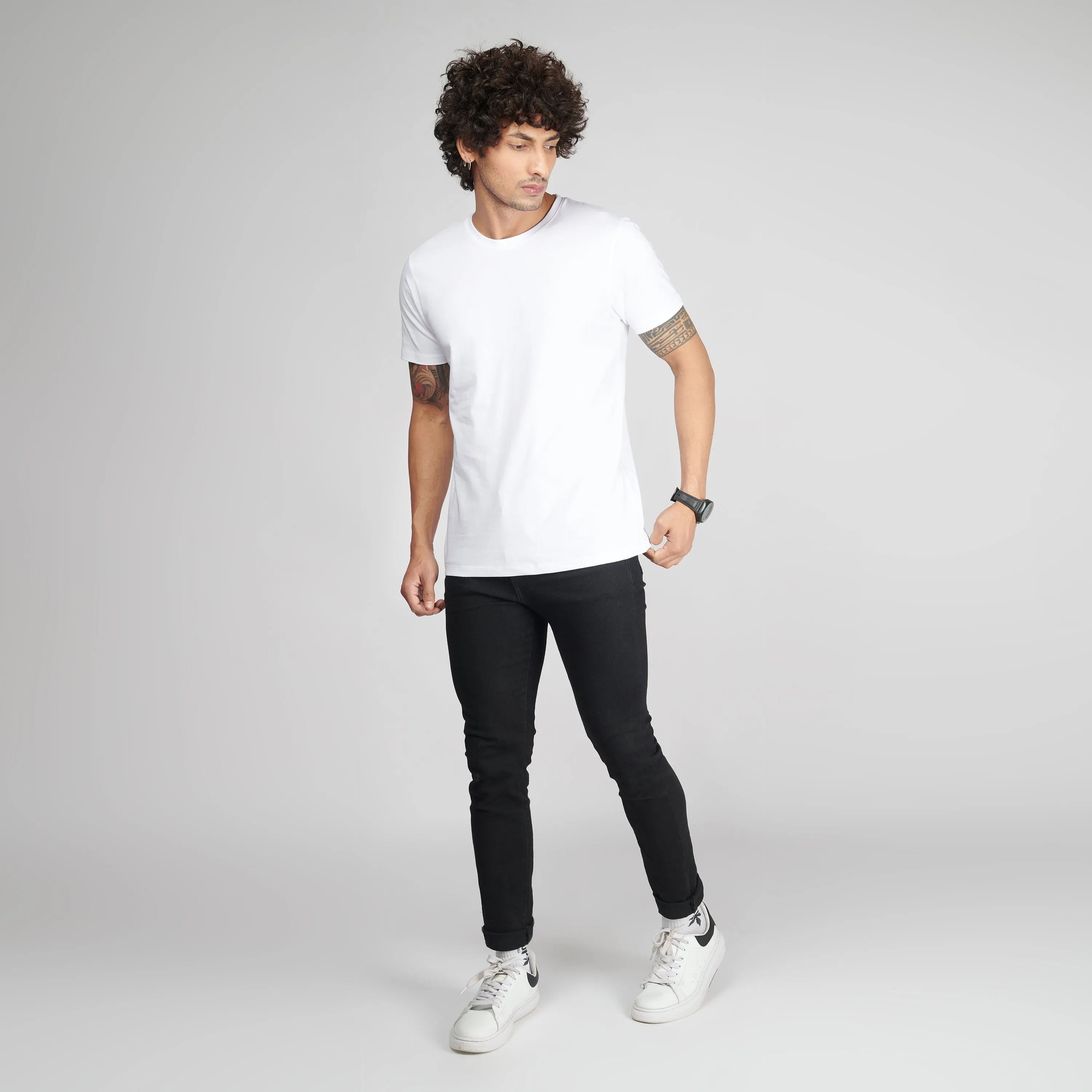 White Half Sleeve T-Shirt