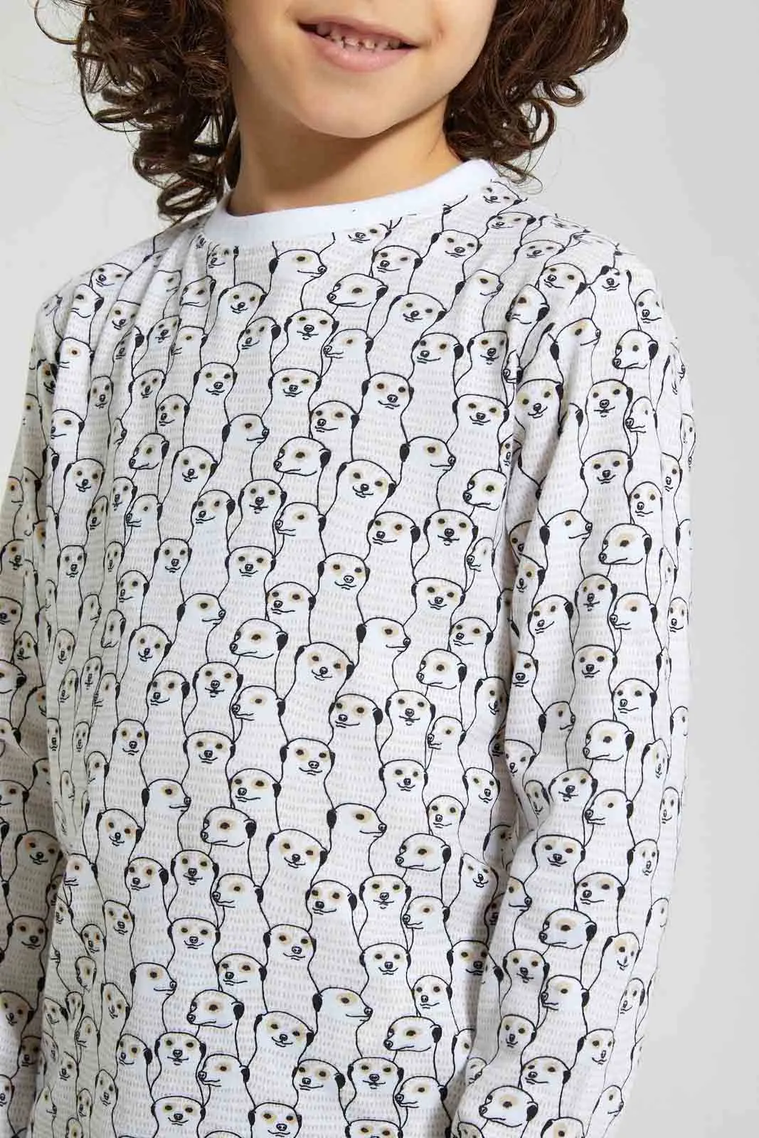 White Mongoose Printed T-Shirt