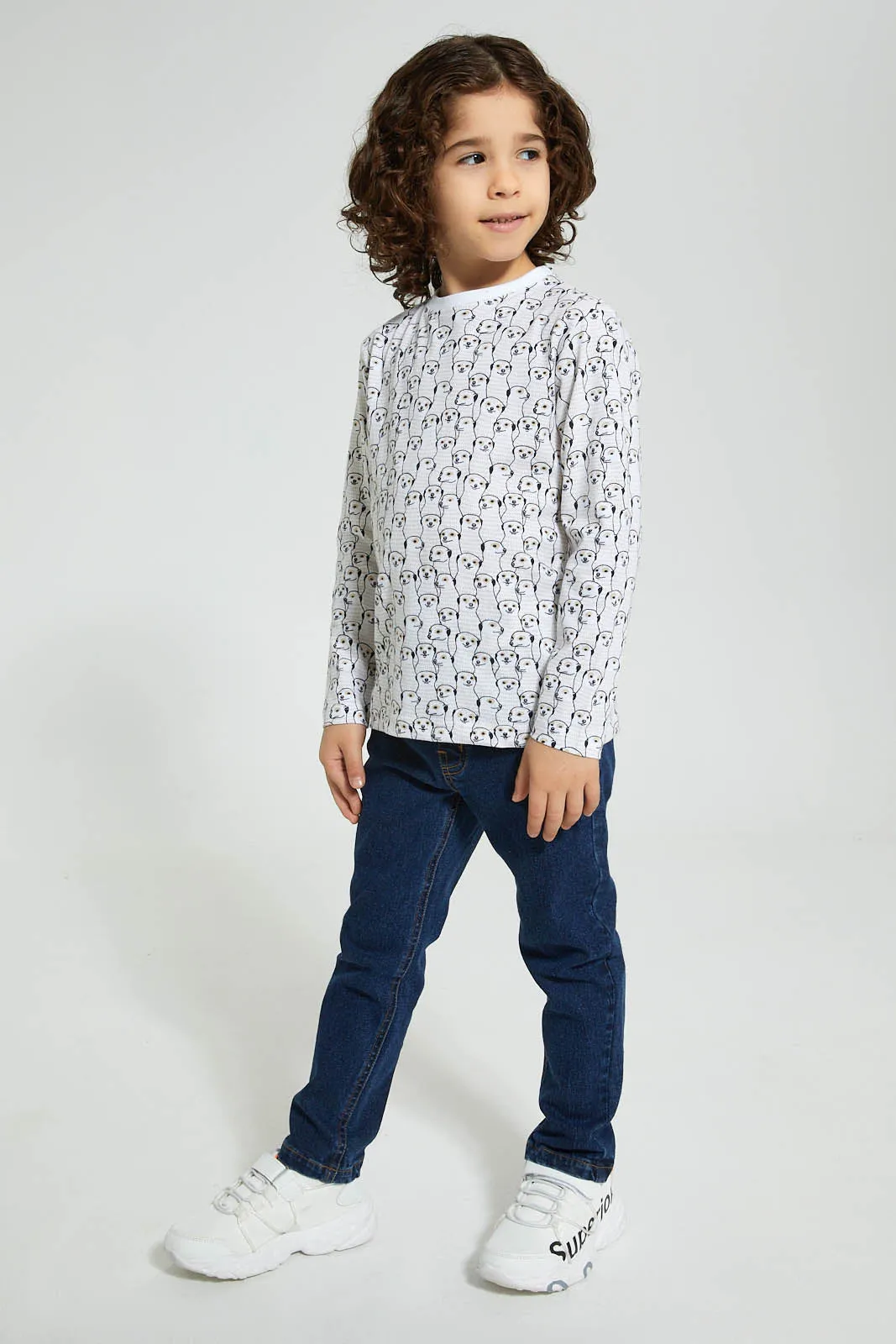 White Mongoose Printed T-Shirt