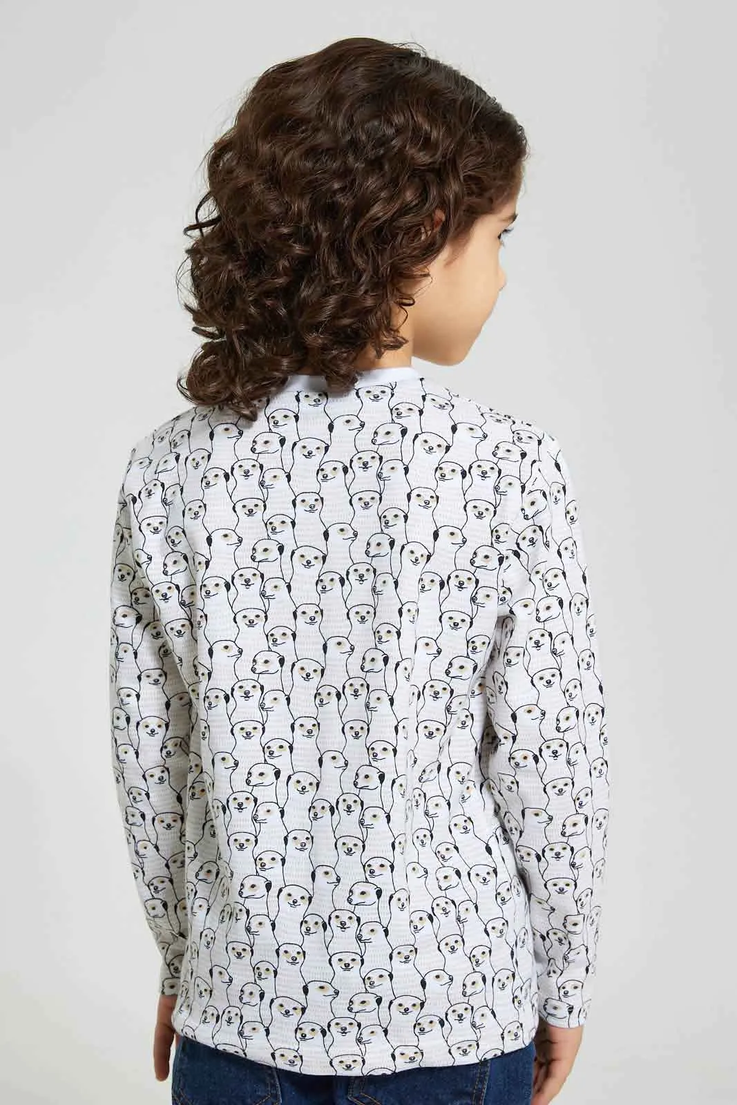 White Mongoose Printed T-Shirt