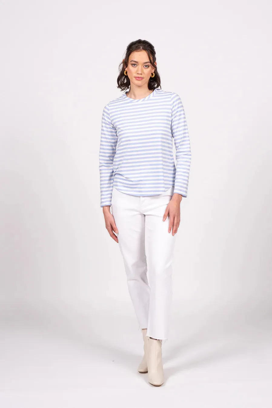 Wilson Trollope - Emilia Top L/S, Periwinkle Stripe