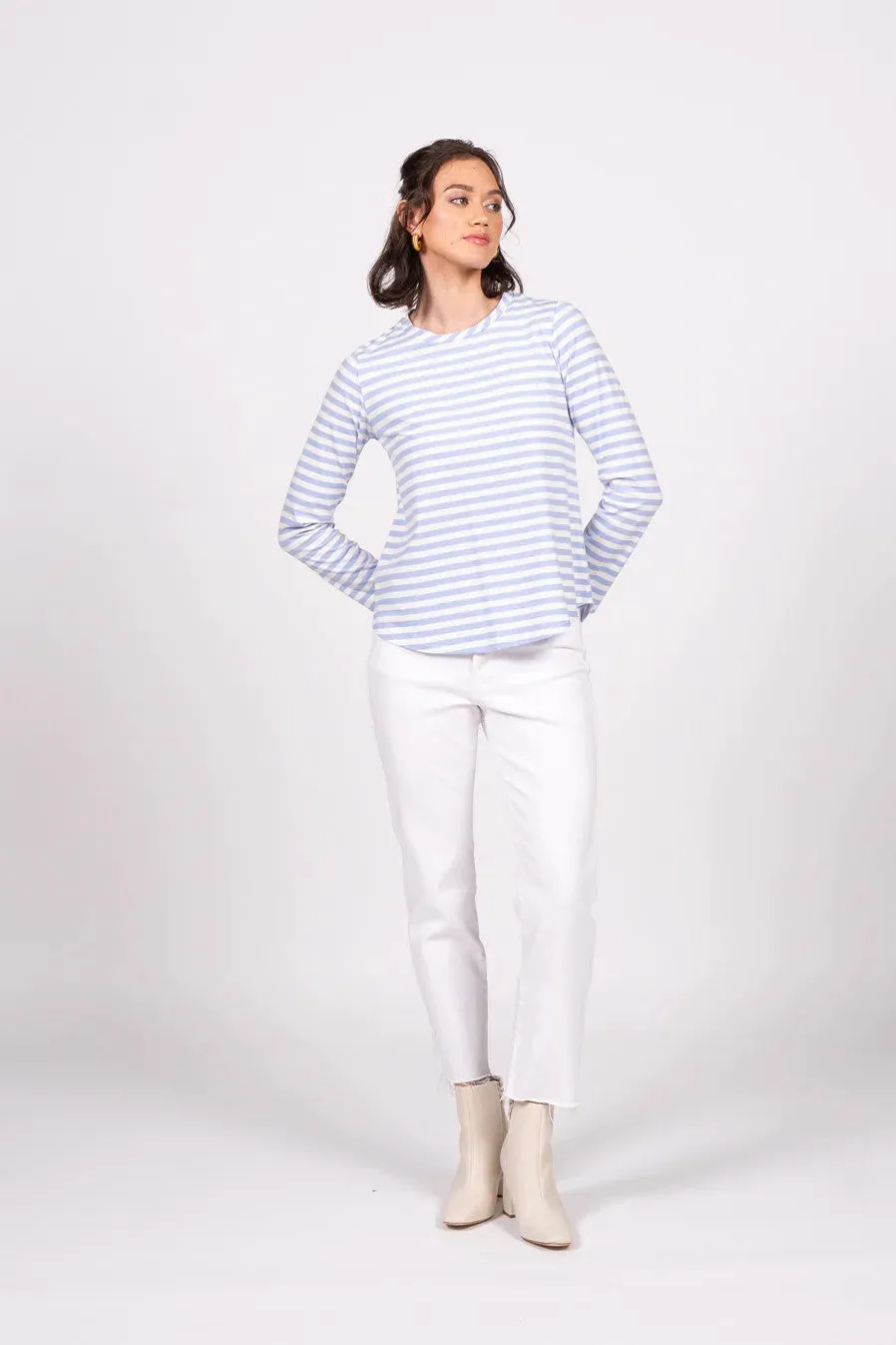 Wilson Trollope - Emilia Top L/S, Periwinkle Stripe