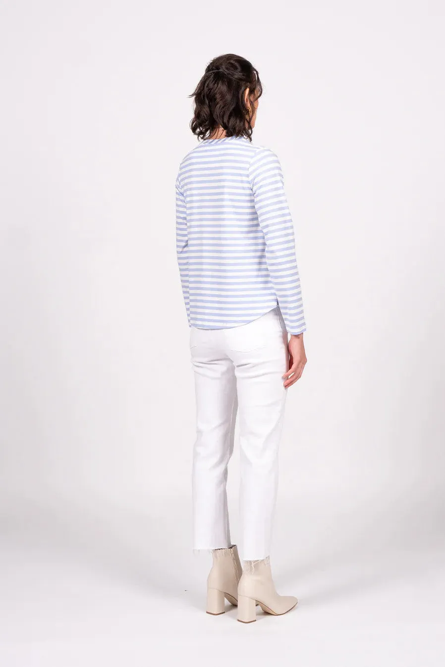 Wilson Trollope - Emilia Top L/S, Periwinkle Stripe