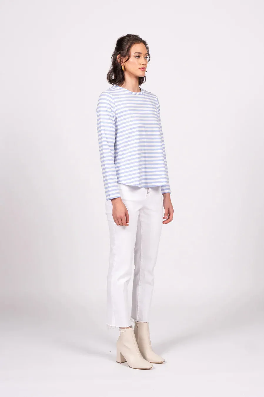 Wilson Trollope - Emilia Top L/S, Periwinkle Stripe