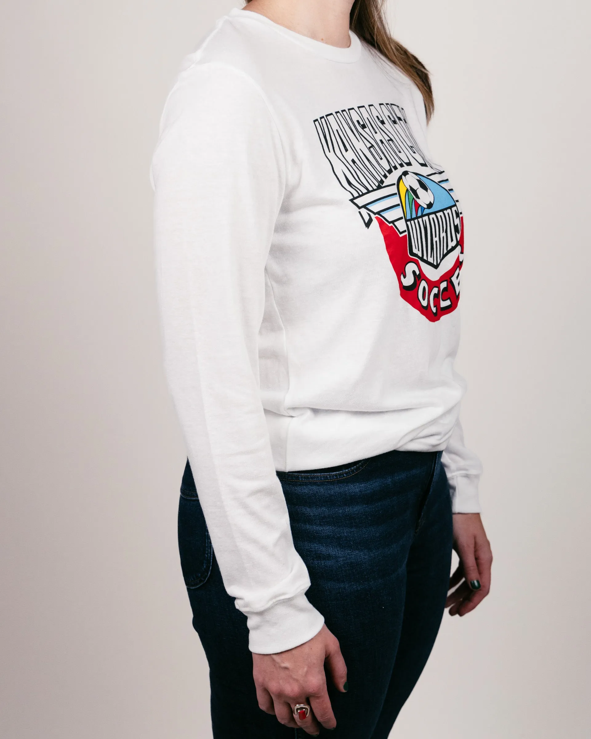 Wizards Retro Soccer White Long Sleeve T-Shirt