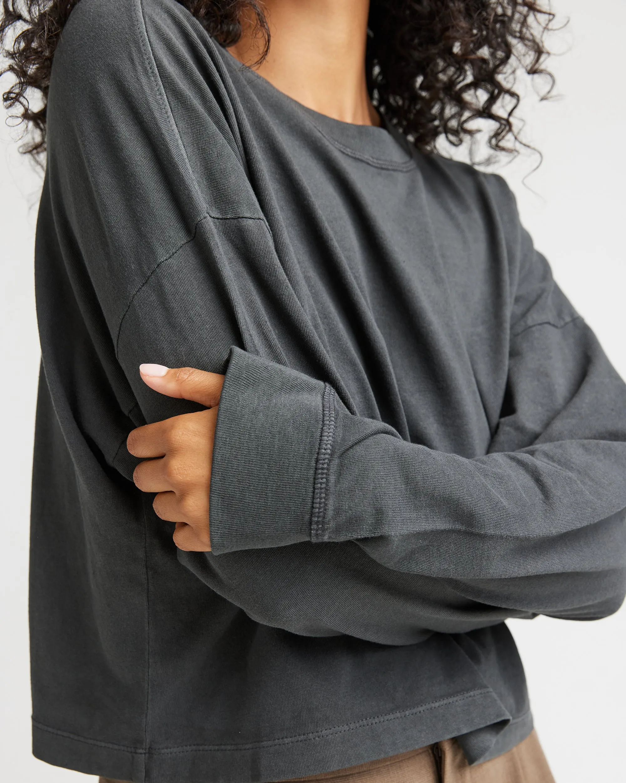Women's Relaxed Crop Long Sleeve Tee