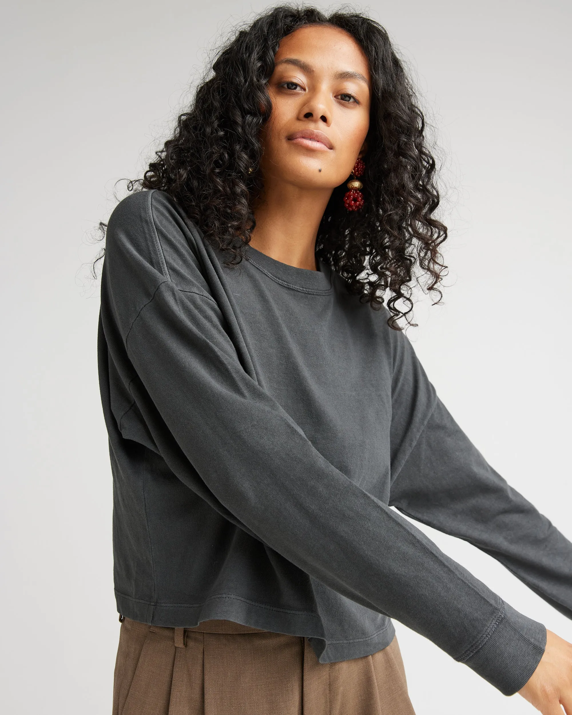 Women's Relaxed Crop Long Sleeve Tee