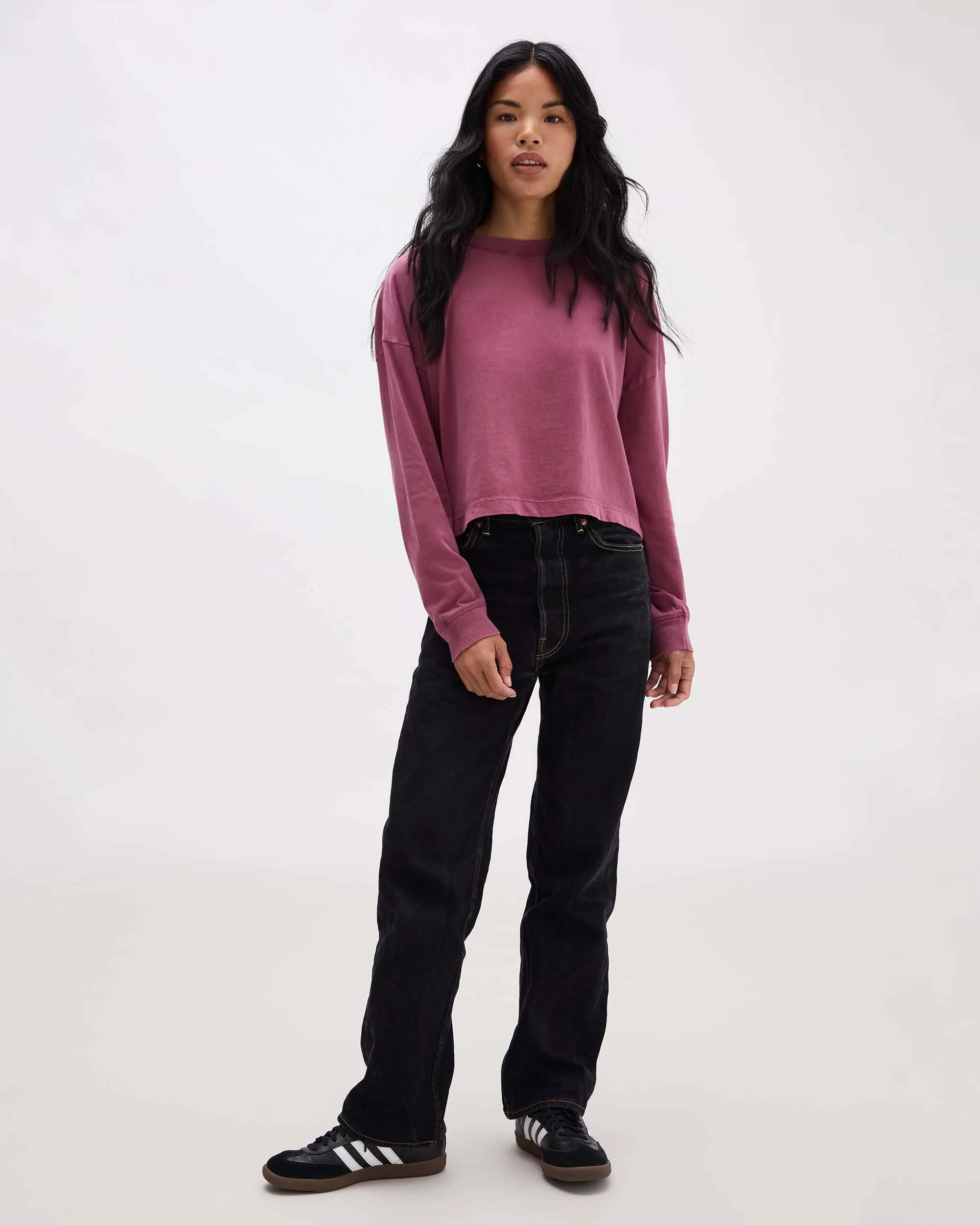 Women's Relaxed Crop Long Sleeve Tee