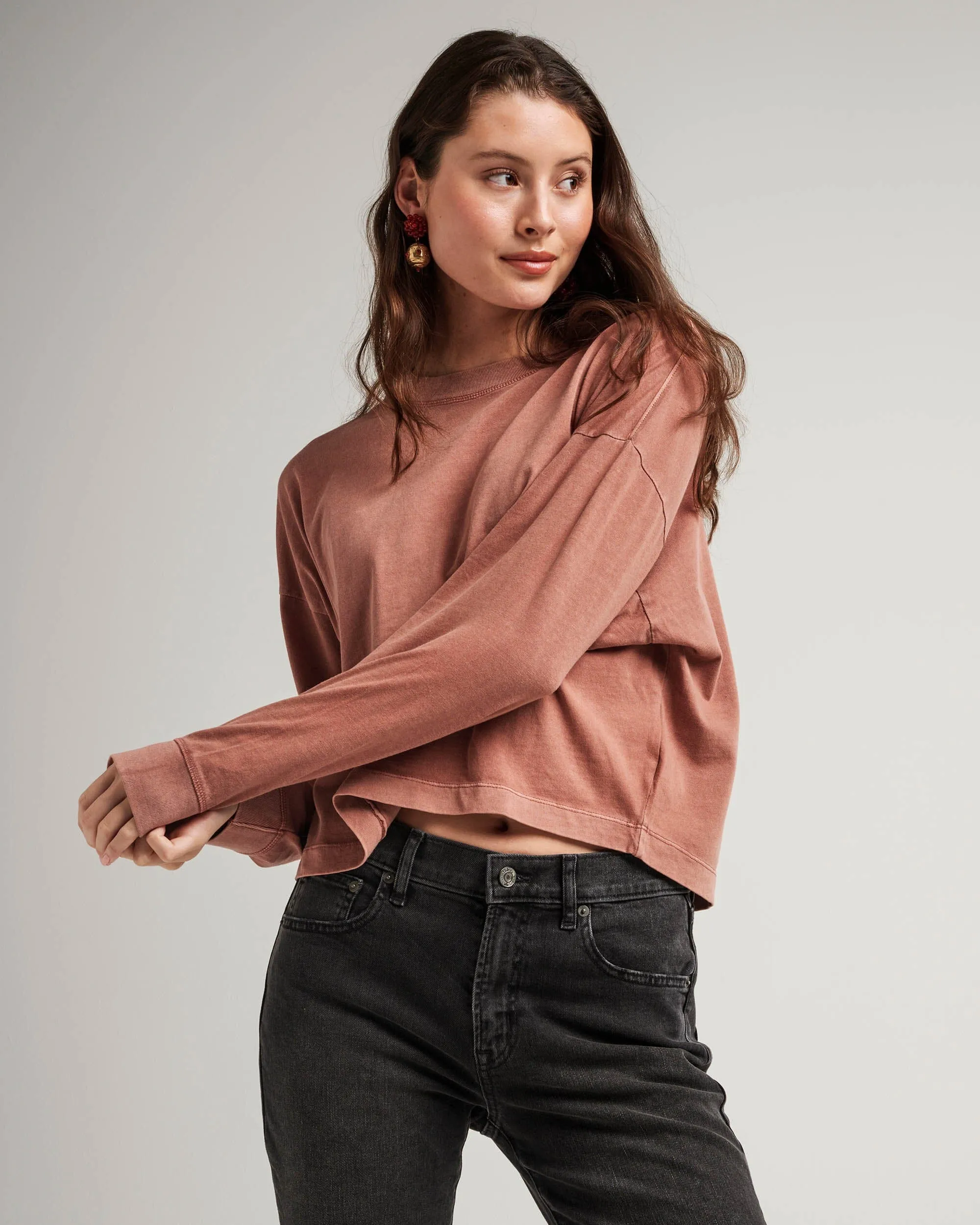 Women's Relaxed Crop Long Sleeve Tee