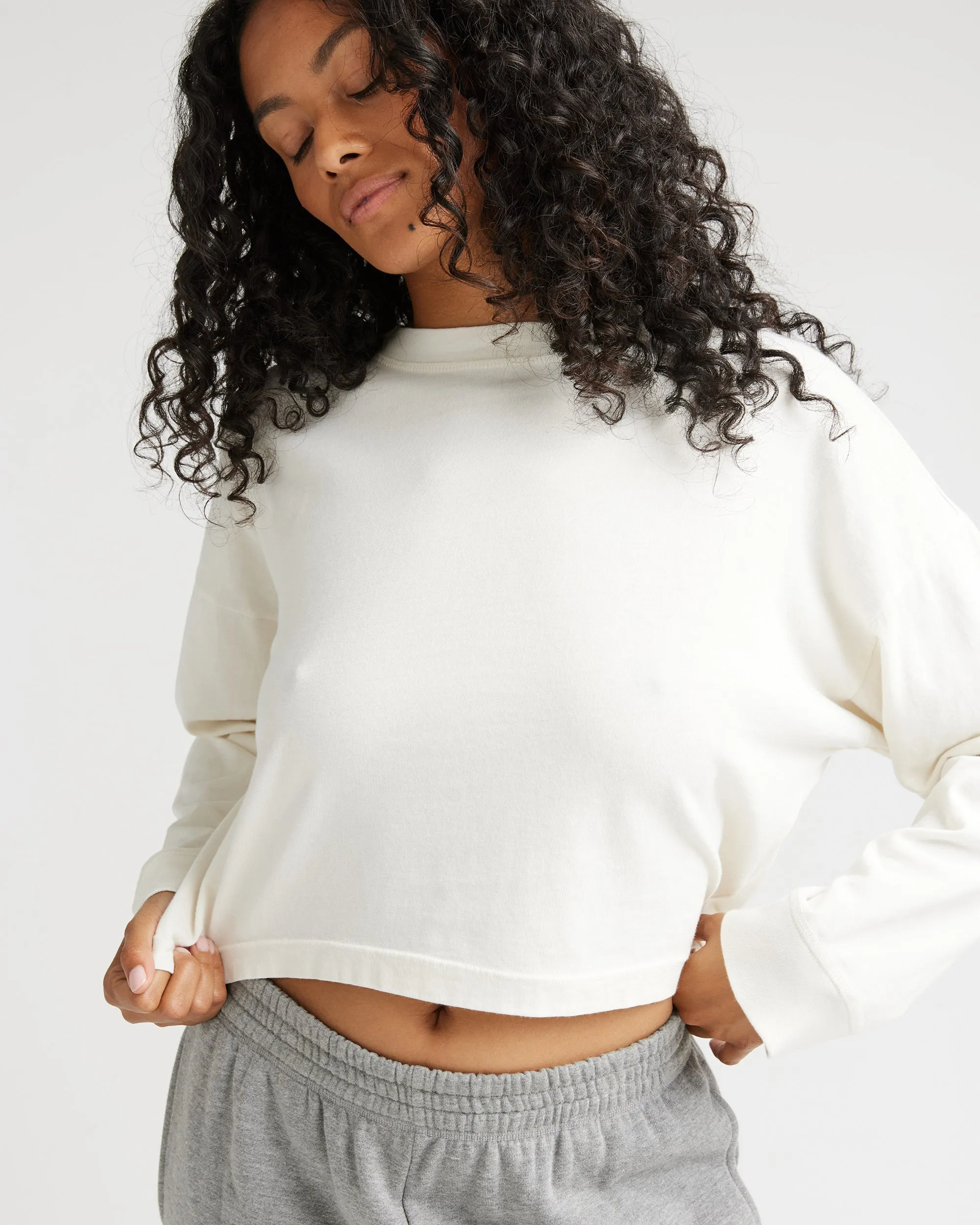 Women's Relaxed Crop Long Sleeve Tee