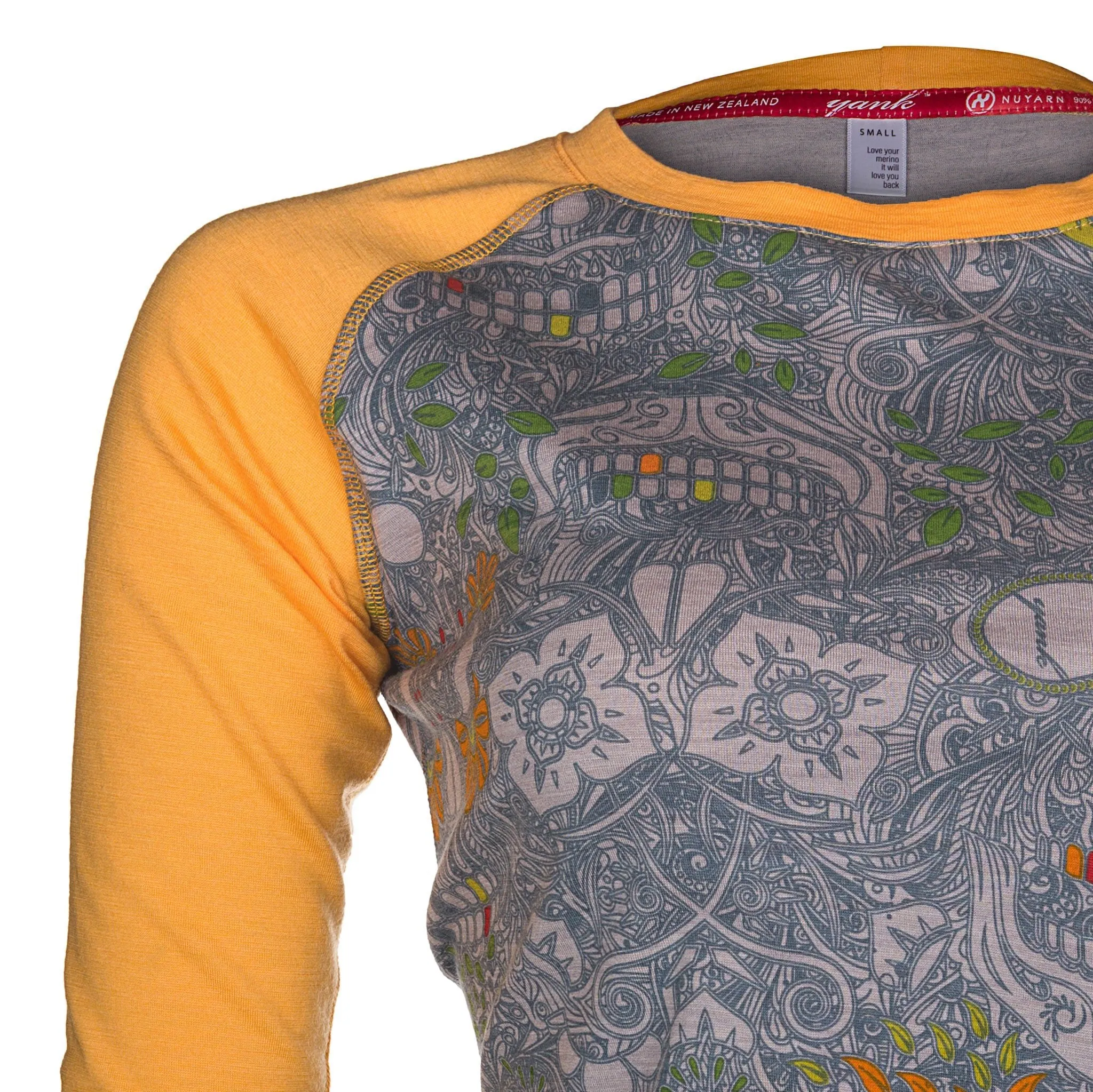 Women's Sugar Skull Long Sleeve Merino | Marigold